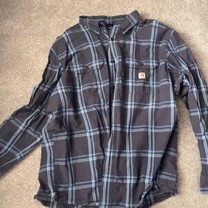 Carhartt Navy and Light Blue Checkered Shirt